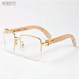 Buffalo Horn Lunettes Classic Fashion Sports Mentes pour hommes lunettes Bambou Bamboo Wood Sunglasses For Men Women Lunettes Gafas D2206