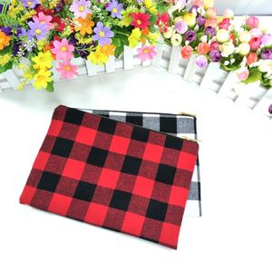 Buffalo Redblack WhiteBlack Plaid Cotton Make -uptas Zwart Voering Gold Zip Women Toiletiekas 7x10in Schip door DHL234D