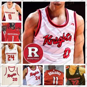 Custom Rutgers Scarlet Knights 2020 Basketball 0 Geo Baker 24 Ron Harper Jr. 1 Akwasi Yeboah 15 Myles Johnson MEN YOUTH KID 4XL