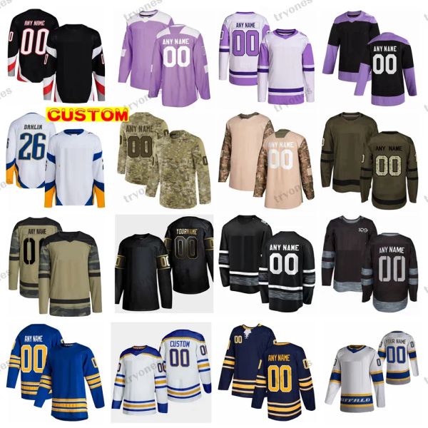 Buffalo''Sabres''Custom 2022 Reverse Retro 2.0 Maillots de hockey pour hommes Camo combat le cancer Dahlin Okposo Thompson Power Cozens Anderson Girgensons Olofsson