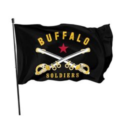 Buffalo Soldier America History 3039 x 5039ft Flags de célébration en plein air bannières 100D Polyester haute qualité avec laiton gromm4176016
