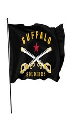 Buffalo Soldier America History 3039 x 5039ft Flags Banners de célébration en plein air 100d Polyester haute qualité avec laiton gromm6597632