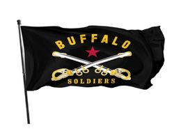 Buffalo Soldier America History 3039 x 5039ft Vlaggen Buitenfeestbanners 100D Polyester Hoge kwaliteit met messing gromm3197444