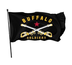 Buffalo Soldier America History 3039 x 5039ft Flags de célébration en plein air bannières 100D Polyester haute qualité avec laiton gromm3047290