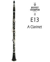 Buffet Crampon E13 de haute qualité A Tune Clarinet Ebony Wood Material Body 17 Clés Instruments de musique avec casse-bouche 1338577