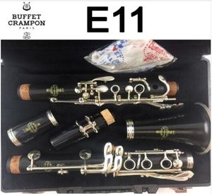 Buffet E11 Clarinet met mondstuk Accessoires 17 Key BB Tone Sandelhout Ebony Bakeliet Professionele intermediaire houtblazers Stu9023920