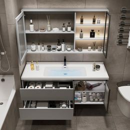 Espejo buffet gabinete de baño estantes de baño cajón exhibición de gabinete de baño vestuario moderno muebles modernos