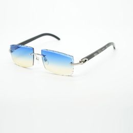 Buffs koele zonnebrillen 3524031 met natuurlijke zwarte textureerde buffelhoornpoten en 57 mm gesneden lens