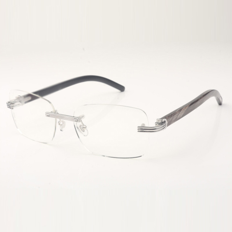 Armações de óculos Buffs 0286 com chifres de búfalo com textura preta natural e lentes transparentes de 56 mm 0286O