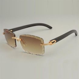 Lunettes de soleil Buffs 8100915 avec pattes en corne de buffle noire et verres gravés 56 mm210M