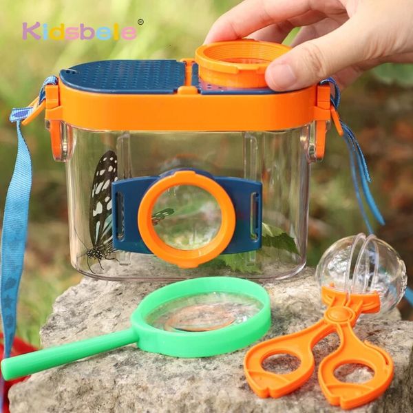 Visor de errores de insectos al aire libre Box Magnifier Kit Catcher Cage Cage Kids Science Nature Exploration Herramientas Educational Toy 240524