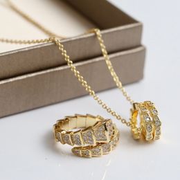 BUGARI TOP kwaliteit snake ring luxe sieraden dames diamanten 18K verguld ontwerper officiële reproducties hoogste teller kwaliteit paar ringen prachtig cadeau