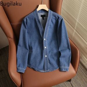 Bugilaku Denim veste hommes printemps et automne design ample sens tendance 240118