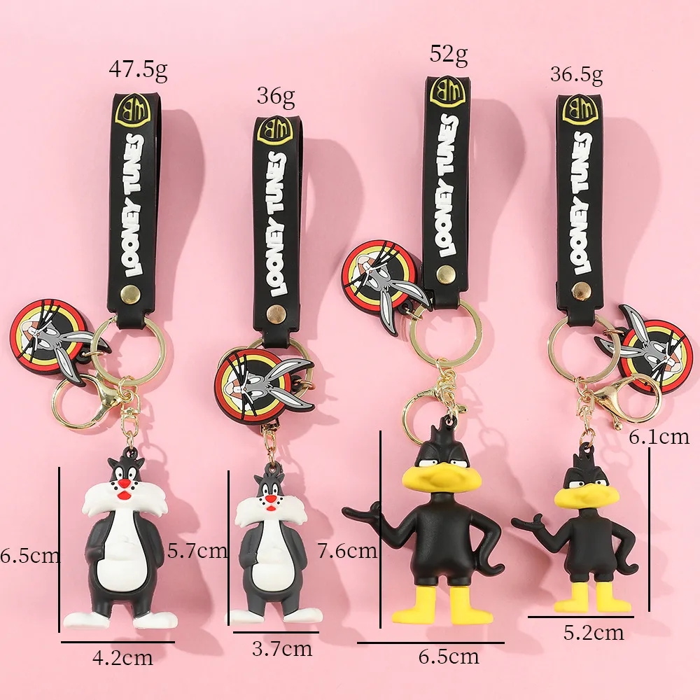 Bugs Bunny Animation porte-clés créatif délicat et mignon Daffy canard clé pendentif poupée cartable pendentif porte-clés