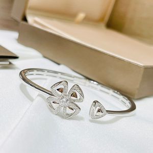 BUIGARI Fiorever bloem ontwerper enkele armband voor vrouw diamant Sterling Zilver officiële reproducties klassieke stijl verjaardagscadeau 033