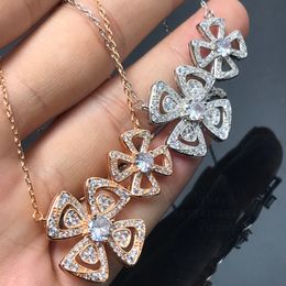 Buigari Four Leaved Grass Series Designer ketting voor vrouw diamant goud vergulde 18k officiële reproducties klassieke stijl mode luxe 022