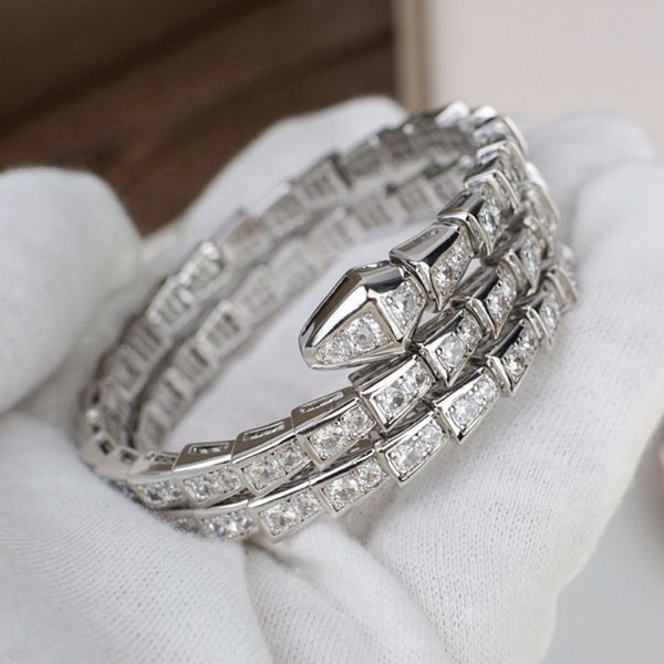 BUIGARI Bracelet à breloques design serpentine échelle pour femme diamant plaqué or 18 carats reproductions officielles luxe style classique ne se fanent jamais cadeau d'anniversaire 020