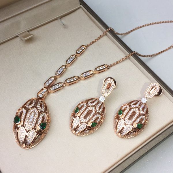 BUIGARI Serie Cabeza de Serpiente diseñador para mujer collar Pendientes Joyería traje reproducciones oficiales moda joyería de lujo regalo aniversario 006