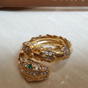 BUIGARI Serie de cabeza de serpiente Anillo de diseño para mujer Piedra preciosa de diamante Chapado en oro 18K Tamaño 6 7 8 Moda de la más alta calidad de contador Nunca se desvanece regalos premium 010