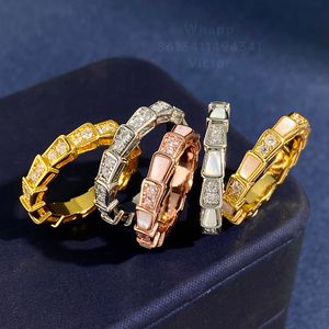 Buigari Snaketail Scale Designer Ring voor vrouw Diamond Gold vergulde 18K Size 6 7 8 T0P Kwaliteit Juwelier Classic Style Luxury Anniversary Gift 008