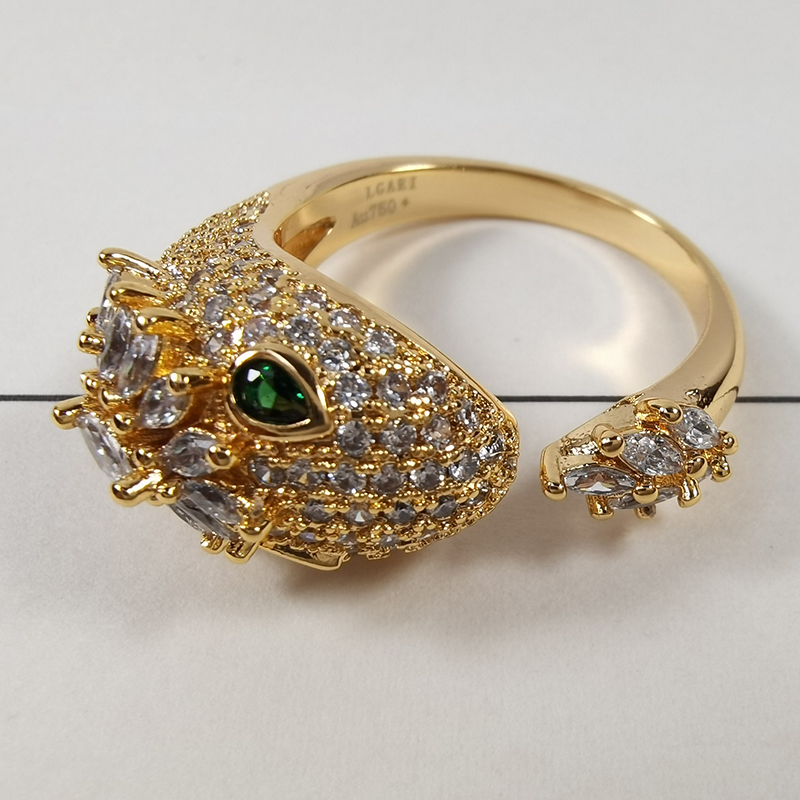 BUIGARISnake ヘッドシリーズデザイナーリング女性ダイヤモンドゴールドメッキ 18 K サイズ 6 7 8 公式複製ファッション高級絶妙なギフト 009