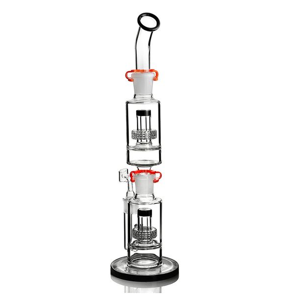 Nouveau Unique Bongs Narguilés Conduites D'eau Recycleur De Verre Eau Bong Souveraineté Verre Huile Rigs Dab Avec Banger 18mm