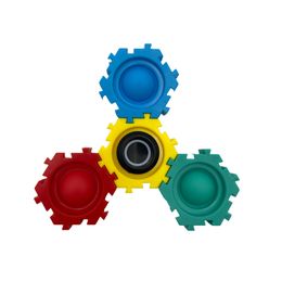 Building Block Fidget Spinner Toys Push Bubble Sensory Stress Relieve Autismo Spinner Juguete de Navidad Desmontable Multifuncional Regalos creativos para niños 2023