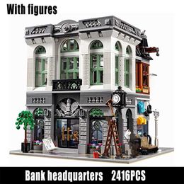 BLOQUETAS DE BUILD AYULTO TIEDADO Downtown Blocks Model Model Expert Brick Bank Cafe Toys Diner Pet Book Shop R205