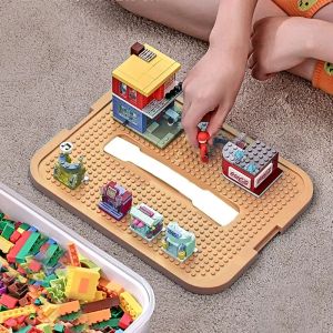 Bouwstenen speelgoed opbergdoos voor deksels baksteenvormige plastic kinderen bin kinderspeelgoedcontainers zonsondergang stapelbare organizer