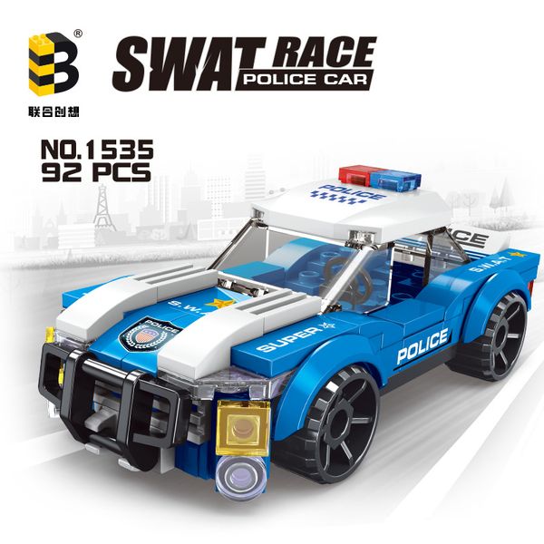 Briques de construction jouets City Swat Race voiture de Police ensemble de blocs pour enfants de 5 ans et plus 92 pièces