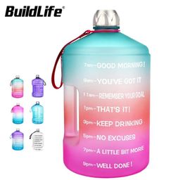 BuildLife – bouteille d'eau de 1 gallon avec marqueur de temps, 378L, 22L, 13L, 128OZ, 73OZ, 43OZ, en plastique BPA, carafe de Sport de grande capacité, 2012218755065