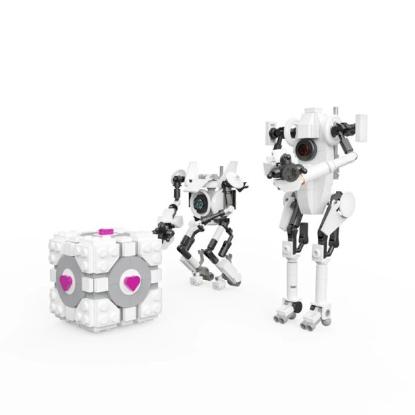 BuildMoc Apertured Science Portal 2 Glados Building Blocs Set Game Atlas et P-Body Robot Bricks Toy for Children Birthday Gift