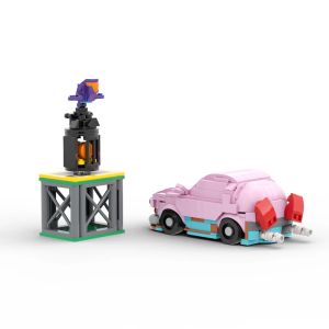 BuildMoc Speed Kirbyd le Land Car Land Car Mouth Building Blocs Building Blocs Kits Waddless-Dee City Pink Car Bricks Kids Toy Cadeaux