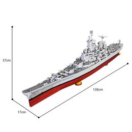 Buildmoc USS Lowa BB-61 Battleships Bouwstenen Set militaire Wereldoorlog Schip Boat Warship Baksten Toys Children Birthday Gifts