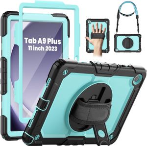 Ingebouwde schermbeschermer Hybride schokbestendig Robuust, robuust impactpantser Siliconen PC Defender Stand Handgreepkoffers met riem voor Samsung A A7 A8 A9 Plus S6 Lite S7 S8 S9 FE