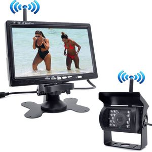 Sistema di telecamere di retromarcia per auto con visione notturna a infrarossi wireless integrato + monitor HD da 7 