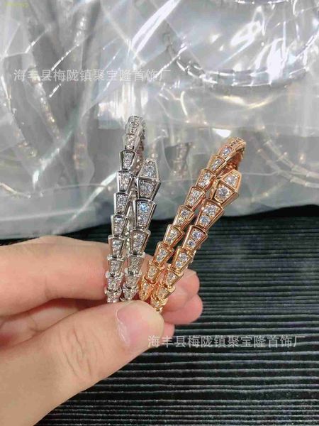 Buir Designer Bijoux de luxe Bvlger Bhome Bracelets à breloques haute version CNC épais ressort maison plein diamant plaqué avec bracelet élastique réglable en forme de serpent léger 18 carats
