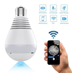 Lamp Camera WiFi IP Camera 1080P Lamp LED-licht 360 graden Wi-Fi Fish-Eye CCTV Camera's 2MP Home Security WiFi Camera Panoramische camera's