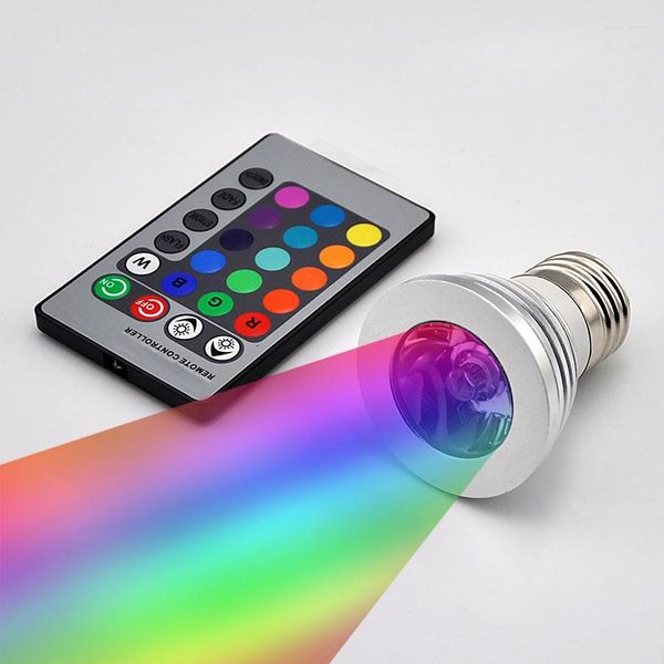Lámpara de bombilla E27 E14 GU10 3W 5W 10W Color Magic Spot Light 24key Control remoto regulable LED Night 110V 220V Holiday
