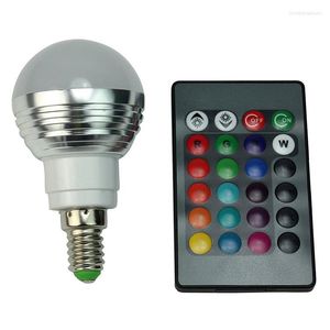 Couleur à télécommande d'ampoule changeant la lumière E14 3W RVB LED avec sans fil d'IC