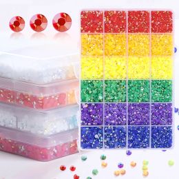 Bollen 19800 pcs 3/4/5 mm Mix kleur ab pixie stenen hars deel nagel steentjes doos kit 24Girds round flat back jelly steentjes bulk gem gem