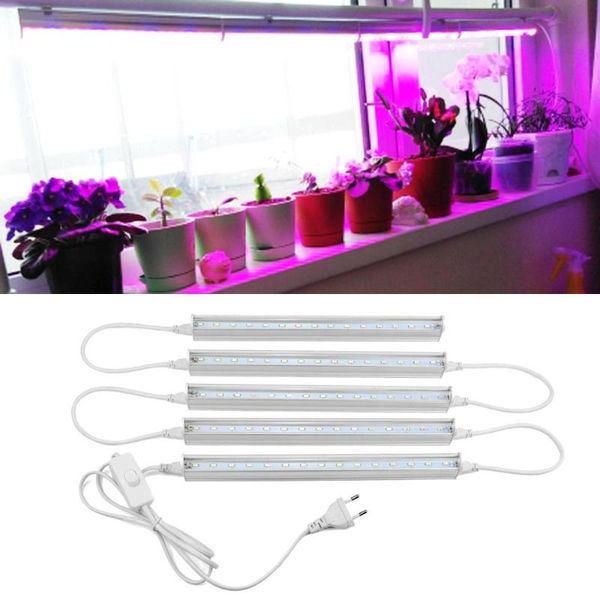 Bombillas 220V 110V Lámpara LED para cultivo de plantas Barra de luz de espectro completo T5 Tubo Hogar Interior Invernadero Jardinería Crecimiento Bombilla UE Enchufe EE. UU.