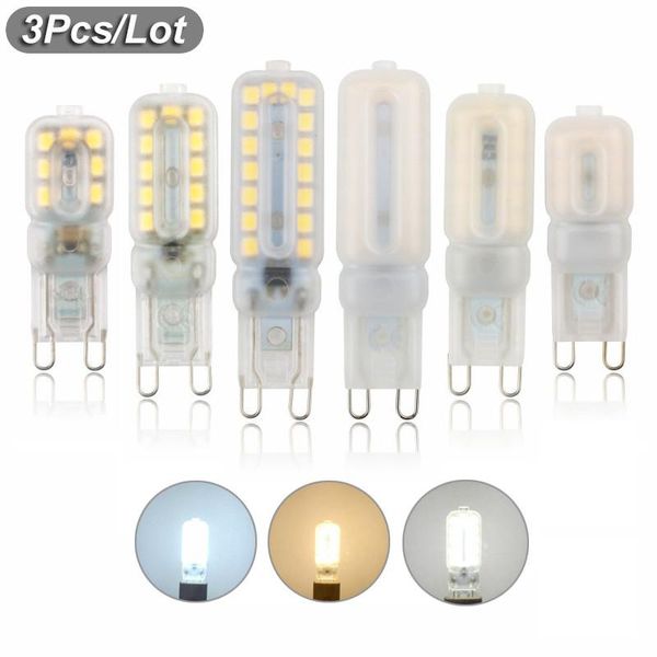 Bombillas 3 piezas regulable G9 luz LED 110/220 V focos 14/22/32 LED lámparas de araña para el hogar 3 W 5 W 7 W reemplazar 30/40 W halógeno AmpouleLED