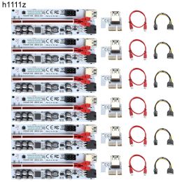 Bulbes 6pcs PCIe Riser Ver012 Max 012max Riser PCI Express X16 Extender USB3.0 GPU Riser pour la carte vidéo avec LED pour l'exploitation de mineur Bitcoin