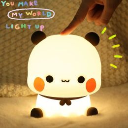 Les ampoules portent Panda Bubu et Dudu LED NIGHT Light lampe Animal Animal Night Light Home Chadow Decoration Cartoon Dolls Cadeaux pour enfants