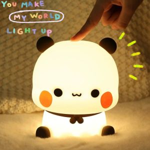 Bollen bear panda bubu en dudu led nacht licht lamp schattig dier nachtlampje thuis slaapkamer decoratie cartoon poppen geschenken voor kinderen