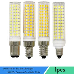 Ampoules Dimmable E11 E12 E14 BA15 LED Lumières Mini 136 LED Céramique Maïs 15W Remplacer 150W Lampes Halogènes Pour La Maison Lustre 220VLED