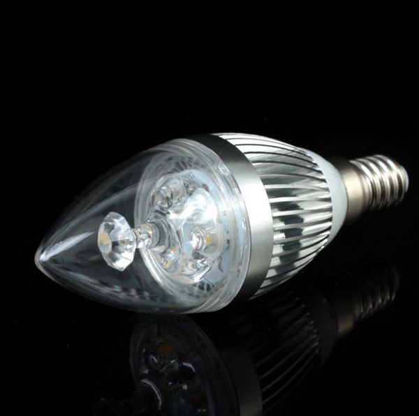 Ampoules de haute qualité E14 9W LED bougie lumière or blanc chaud cristal lustre bougies lampe LED