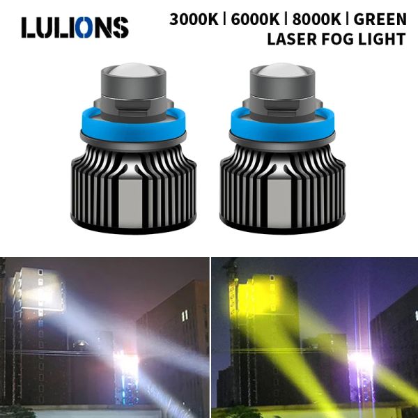 Bulbes Lens laser H7 H11 LED FOG ÉVALBE H8 H9 9005 9006 HB3 9006 HB4 CSP 8000K 6000K 3000K TURBO LIGHT