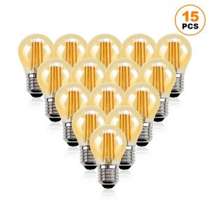 Ampoules LED 4W Dimmable Globe Ampoule Mini Verre Ambre Edison E27 2700K Vintage Filament Pour Lustre String LightingLED